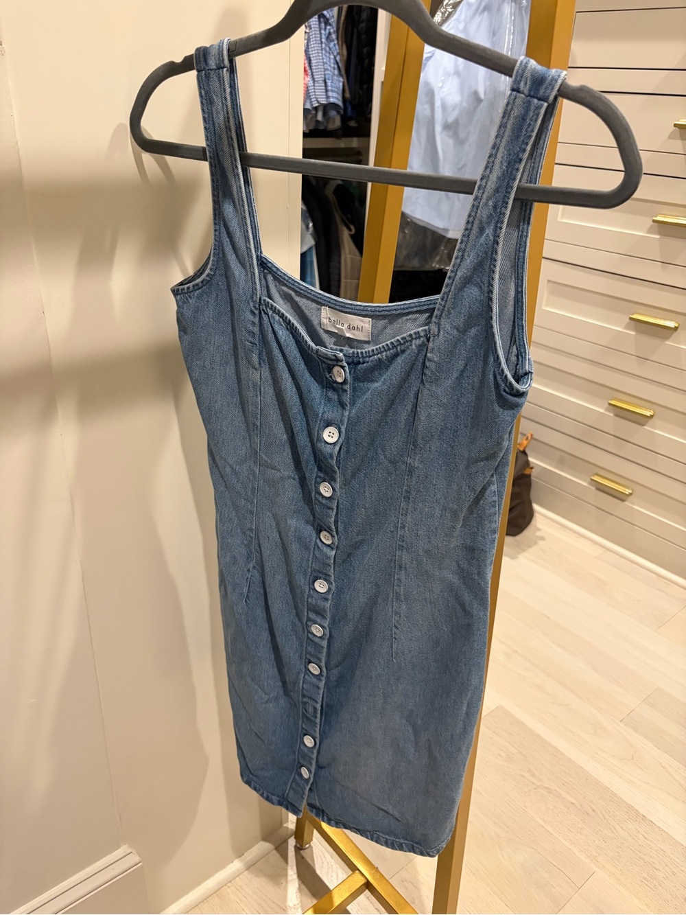 Bella Dahl Blue Denim Button-Front Mini Dress